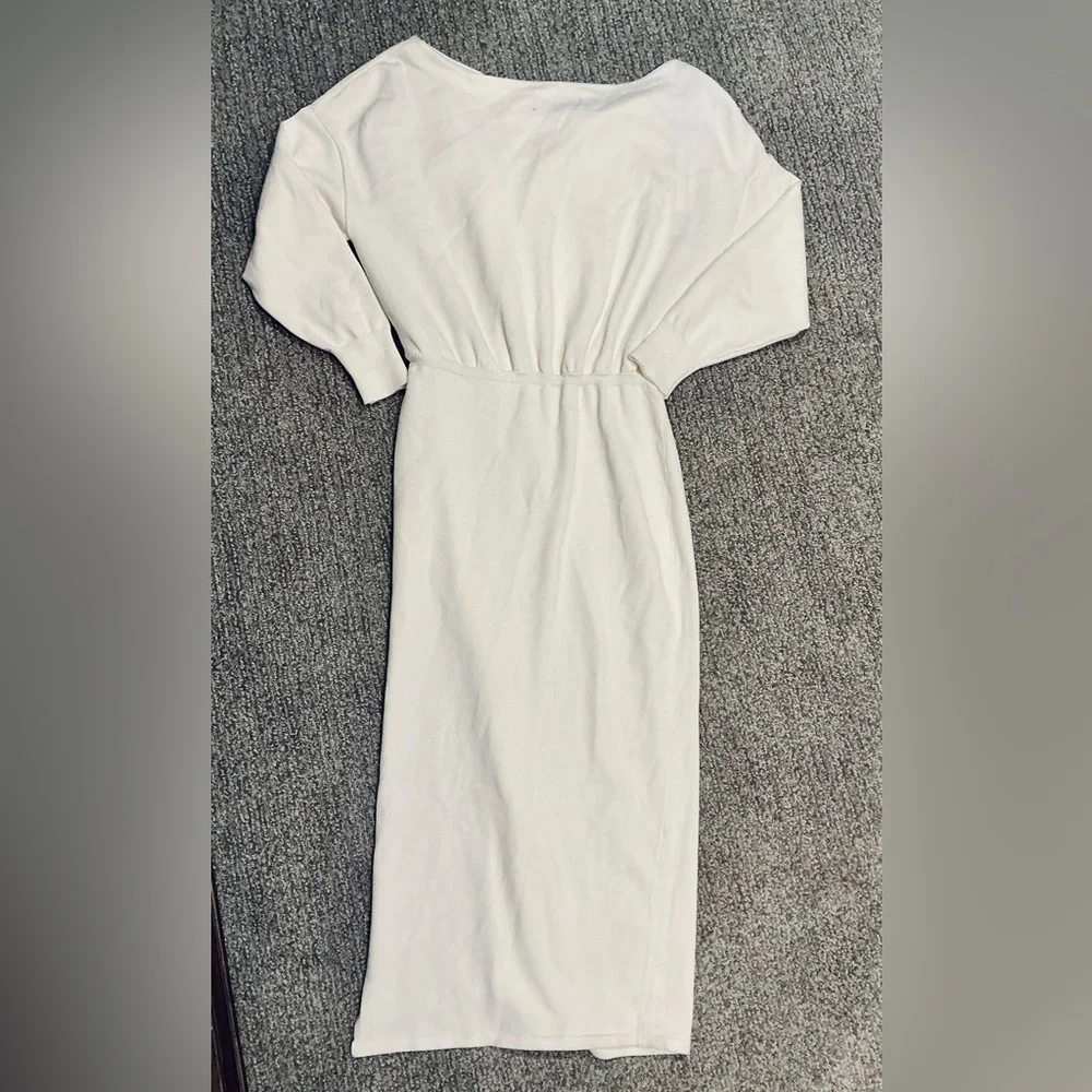 SER.O.YA Francie Cream midi Dress Long Sleeve Knit Size Small